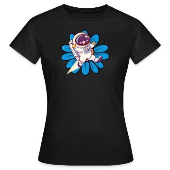 Astronaut Raumschiff Spaceman - Frauen T-Shirt - Schwarz - Vorne - AI Model Female 172 dark (172cm)