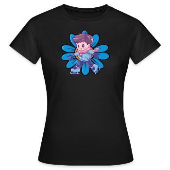 Eislauf Eislaufen Iceskating - Frauen T-Shirt - Schwarz - Vorne - AI Model Female 172 dark (172cm)