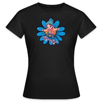 Skate Skateboard Skater - T-shirt Femme - noir - Devant - AI Model Female 172 dark (172cm)