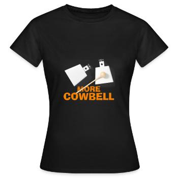 Plus Cowbell Bell Cow Animal Music Teacher Rhythm - T-shirt Femme - noir - Devant - AI Model Female 172 dark (172cm)