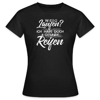 Qu’est-ce qui se passe ? J’ai 4 pneus en bonne santé. - T-shirt Femme - noir - Devant - AI Model Female 172 dark (172cm)