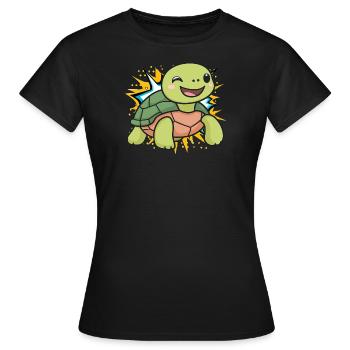 Turtle Schildkröten Uralt - Frauen T-Shirt - Schwarz - Vorne - AI Model Female 172 dark (172cm)