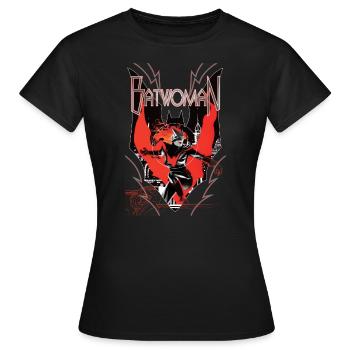 Batwoman in Aktion Emblem - Frauen T-Shirt - Schwarz - Vorne - AI Model Female 172 dark (172cm)
