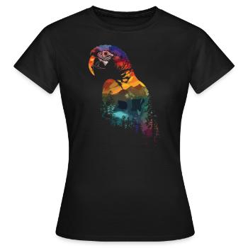 Parrot Bird Macaw Wilderness - Women's T-Shirt - black - Front - AI Model Female 172 dark (172cm)