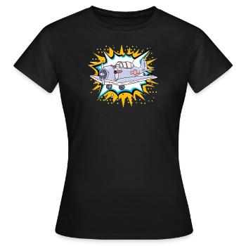 Planeur d’avion - T-shirt Femme - noir - Devant - AI Model Female 172 dark (172cm)
