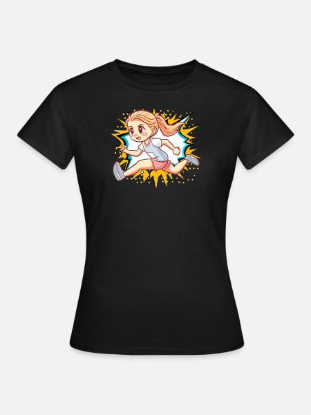 Laufen Sprint Ausdauer - Frauen T-Shirt - Schwarz