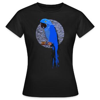 Hyacinth Macaw - couleur blob sur un cercle - T-shirt Femme - noir - Devant - AI Model Female 172 dark (172cm)