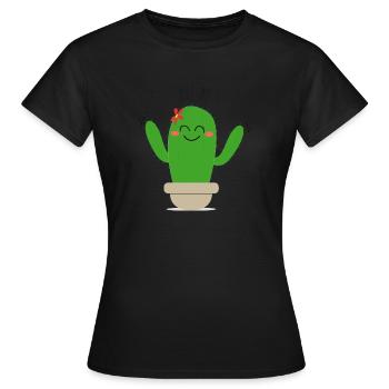 Kaktus umarme mich - Frauen T-Shirt - Schwarz - Vorne - AI Model Female 172 dark (172cm)