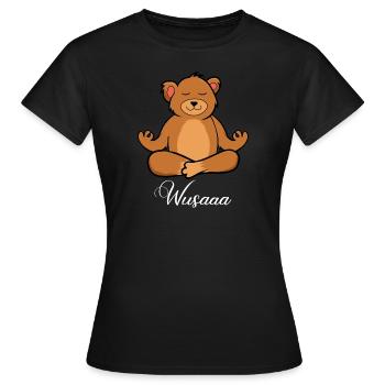 Auszeit Durchatmen Wusaaa Bär - Frauen T-Shirt - Schwarz - Vorne - AI Model Female 172 dark (172cm)