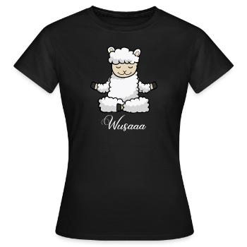 Auszeit Durchatmen Wusaaa schaaf - Frauen T-Shirt - Schwarz - Vorne - AI Model Female 172 dark (172cm)