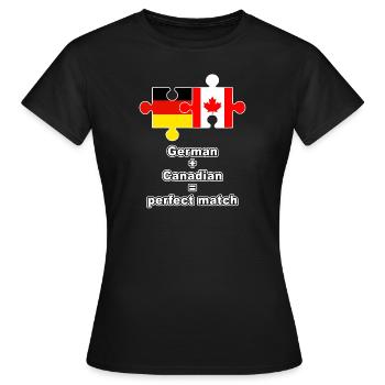 German Canadian Puzzle - Frauen T-Shirt - Schwarz - Vorne - AI Model Female 172 dark (172cm)