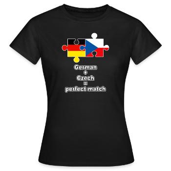 German Czech Puzzle - Frauen T-Shirt - Schwarz - Vorne - AI Model Female 172 dark (172cm)