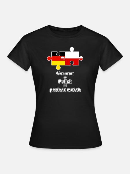 German Polish Puzzle - Frauen T-Shirt - Schwarz