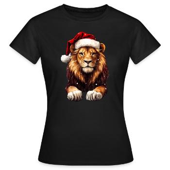 Löwen Weihnachten - Frauen T-Shirt - Schwarz - Vorne - AI Model Female 172 dark (172cm)