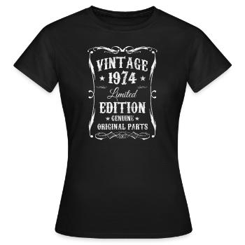 Anniversaire Vintage 1974 Edition Limitée Véritable - T-shirt Femme - noir - Devant - AI Model Female 172 dark (172cm)