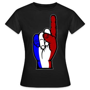 Frankreich Flagge Nummer 1 used used - Frauen T-Shirt - Schwarz - Vorne - AI Model Female 172 dark (172cm)