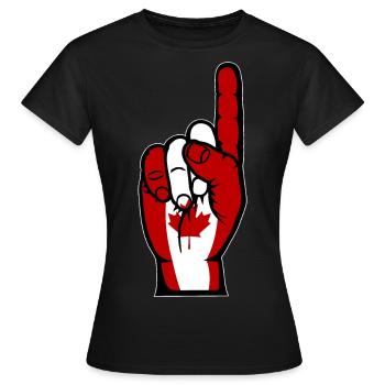 Drapeau du Canada numéro 1 - T-shirt Femme - noir - Devant - AI Model Female 172 dark (172cm)