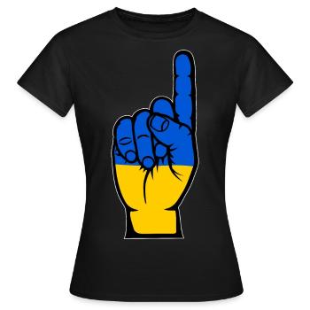 Drapeau de l’Ukraine numéro 1 - T-shirt Femme - noir - Devant - AI Model Female 172 dark (172cm)