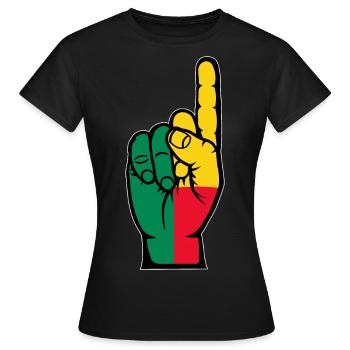 Drapeau du Bénin numéro 1 - T-shirt Femme - noir - Devant - AI Model Female 172 dark (172cm)