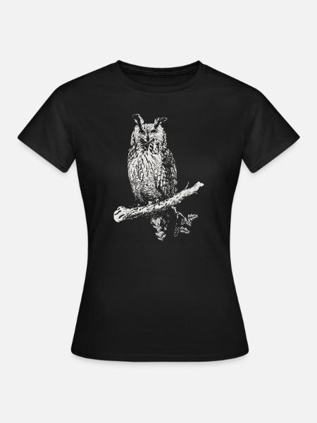 Die Eule - Frauen T-Shirt - Schwarz