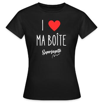i love ma boîte - T-shirt Femme - noir - Devant - AI Model Female 172 dark (172cm)