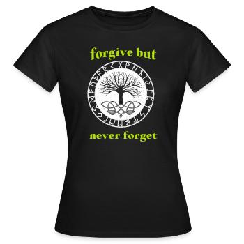 Pardonnez mais n’oubliez jamais - T-shirt Femme - noir - Devant - AI Model Female 172 dark (172cm)