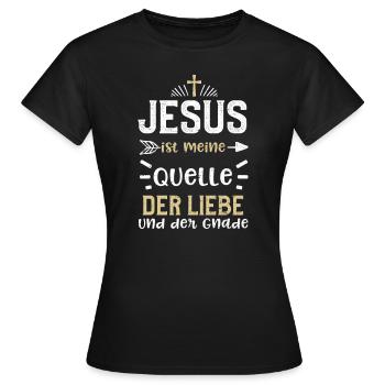 Jesus ist meine Quelle der Liebe... - Frauen T-Shirt - Schwarz - Vorne - AI Model Female 172 dark (172cm)