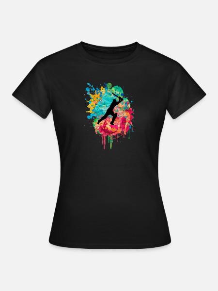 Cricket-Spieler in Popart - Frauen T-Shirt - Schwarz