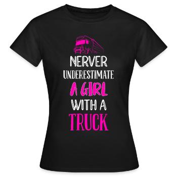 Truck driver Truck driver Professional driver - Women's T-Shirt - black - Front - AI Model Female 172 dark (172cm)