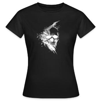 Vintage grinsender Tattoo Schädel - Frauen T-Shirt - Schwarz - Vorne - AI Model Female 172 dark (172cm)
