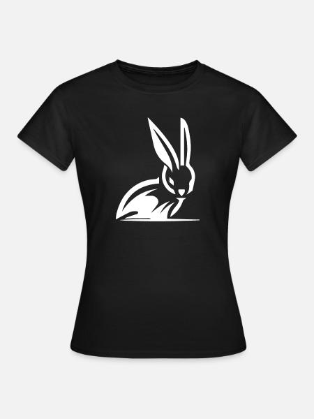Słodki Wielkanocny Bunny Rabbit Portrat - Koszulka damska - czarny