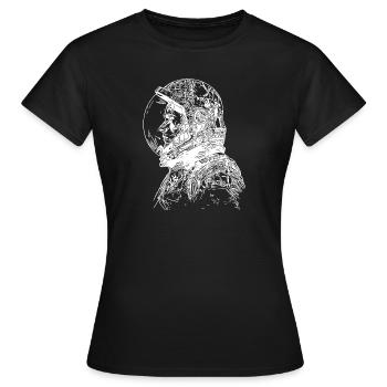 Vintager Kosmonaut mit geschlossenem Helm - Frauen T-Shirt - Schwarz - Vorne - AI Model Female 172 dark (172cm)