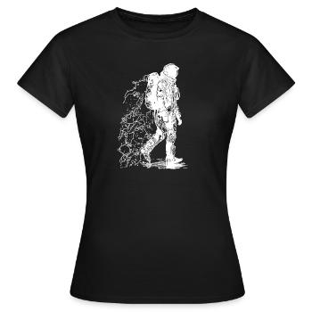 Weltraum Astronaut im Mondlicht Staub - Frauen T-Shirt - Schwarz - Vorne - AI Model Female 172 dark (172cm)