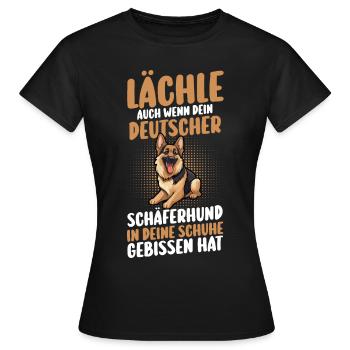 Hund Deutscher Schäferhund - Frauen T-Shirt - Schwarz - Vorne - AI Model Female 172 dark (172cm)