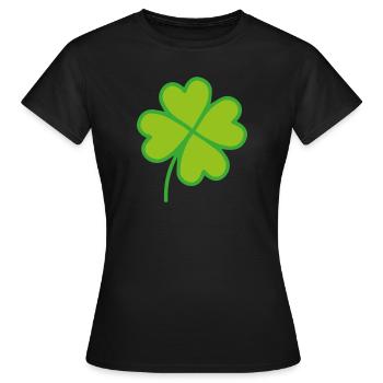 Trèfle chanceux - T-shirt Femme - noir - Devant - AI Model Female 172 dark (172cm)