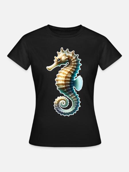 Seepferd - Frauen T-Shirt - Schwarz