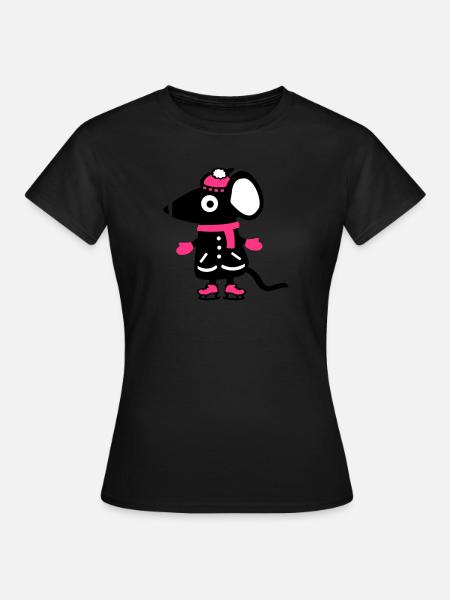 Figure souris Patinage - Ice - T-shirt Femme - noir