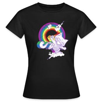 Kitty - Frauen T-Shirt - Schwarz - Vorne - AI Model Female 172 dark (172cm)