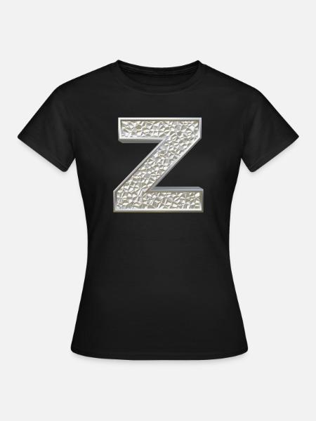 Z, letter, initial, monogram, - Frauen T-Shirt - Schwarz
