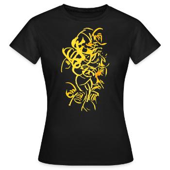 Résumé - Encre - T-shirt Femme - noir - Devant - AI Model Female 172 dark (172cm)