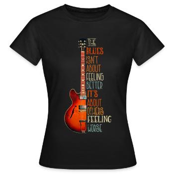 Gitarre Blues Musik Geschenk für Musiker - Frauen T-Shirt - Schwarz - Vorne - AI Model Female 172 dark (172cm)
