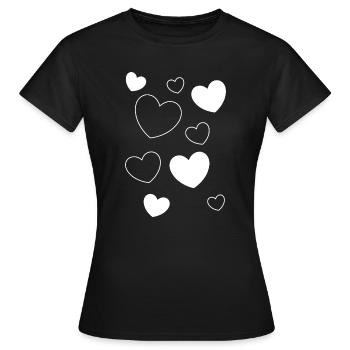 Saint-Valentin, Saint-Valentin, Saint-Valentin - T-shirt Femme - noir - Devant - AI Model Female 172 dark (172cm)