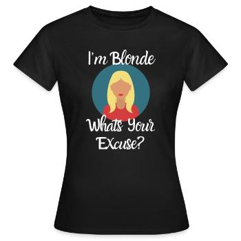Blondes Haar - Frauen T-Shirt - Schwarz - Vorne - AI Model Female 172 dark (172cm)