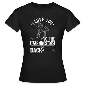 conception de chevaux de course - T-shirt Femme - noir - Devant - AI Model Female 172 dark (172cm)