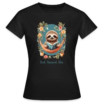 Livre, Hamac, Félicité - T-shirt Femme - noir - Devant - AI Model Female 172 dark (172cm)