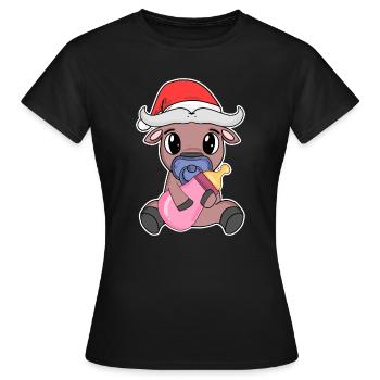 Ox Baby Christmas - Women's T-Shirt - black - Front - AI Model Female 172 dark (172cm)