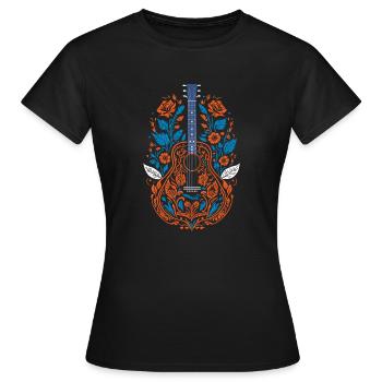 Artistique Guitare Illustration - T-shirt Femme - noir - Devant - AI Model Female 172 dark (172cm)