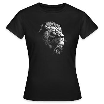 Löwe - Frauen T-Shirt - Schwarz - Vorne - AI Model Female 172 dark (172cm)