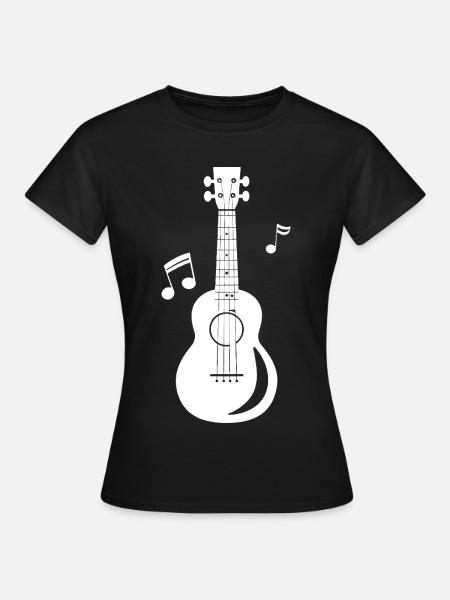 Ukulele Grafik - Frauen T-Shirt - Schwarz