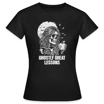 Funny Teacher Skeleton Halloween Classroom - Women's T-Shirt - black - Front - AI Model Female 172 dark (172cm)